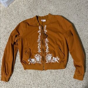 Embroidered Knox Rose Burnt Orange Jacket M